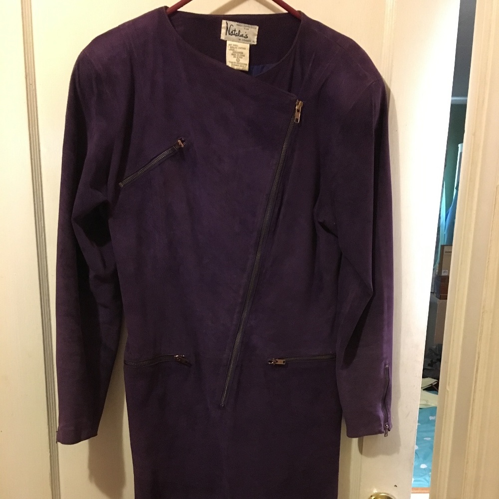 purple suede dress